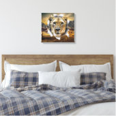 Africa-Safari Lioness Wildlife-Art Canvas Afdruk (Insitu (Slaapkamer))