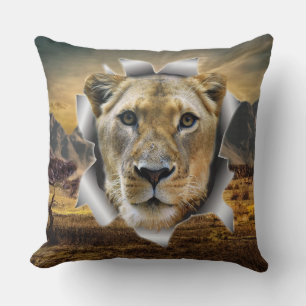 Africa-Safari Lioness Wildlife-Art Pillow Kussen