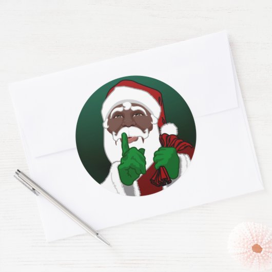 Africa Santa Sticker Custom Santa Stickers (Envelop)