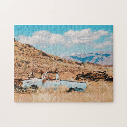 Africa Savannah Grass Car Wrack Mountains Legpuzzel (Horizontaal)