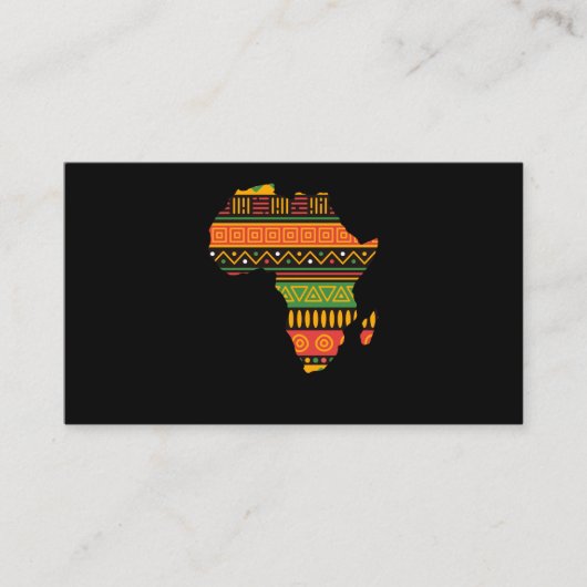 Africa Silhouette Black Afro Pride African Visitekaartje (Voorkant)