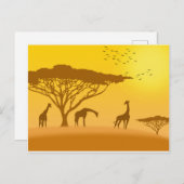 Africa Sunset Silhouette Briefkaart (Voorkant / Achterkant)
