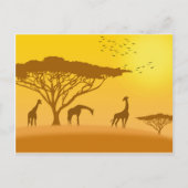 Africa Sunset Silhouette Briefkaart (Voorkant)