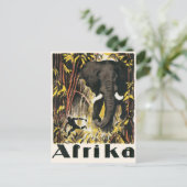 Africa Travel Poster, Afrikaanse olifant Briefkaart (Staand voorkant)