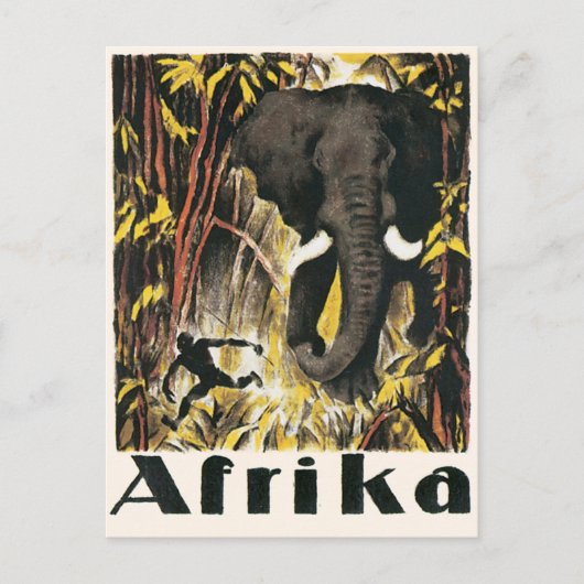 Africa Travel Poster, Afrikaanse olifant Briefkaart (Voorkant)