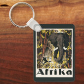  Africa Travel Poster, Afrikaanse olifant Sleutelhanger (Voorkant)