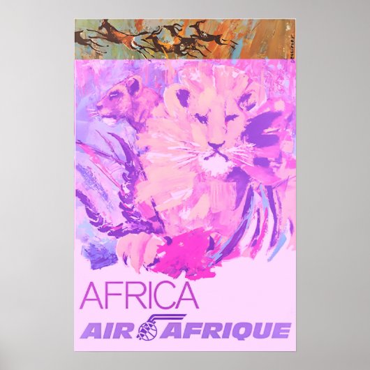 Africa Travel Poster Air Afrique Print African Art (Voorkant)