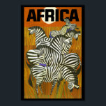 Africa Travel Posters Zebras<br><div class="desc">Het liefste oude poster voor Afrika met zebras onder de bomen.</div>
