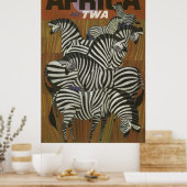 Africa Vintage Travel Poster Zebra Safari (Keuken)