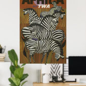 Africa Vintage Travel Poster Zebra Safari (Thuiskantoor)