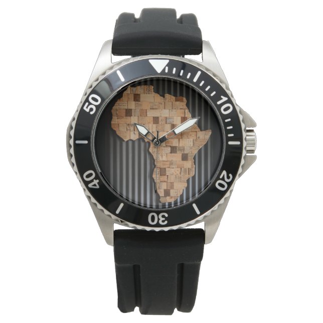 Africa Watch (houten kaart) Horloge (Voorkant)