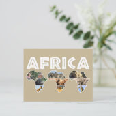 Africa Wildlife Continent Trio Collage Feestdagenkaart (Staand voorkant)