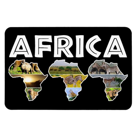 Africa Wildlife Continent Trio Collage Magneet (Horizontaal)