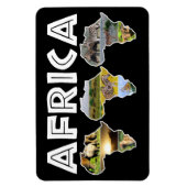 Africa Wildlife Continent Trio Collage Magneet (Verticaal)