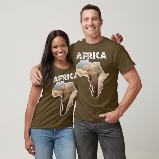 Africa Wildlife Map Elephant Family T-shirt (Unisex)