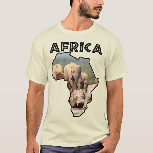 Africa Wildlife Map Elephant Swim T-Shirt (Voorkant)