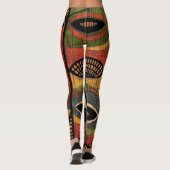 African Abstract Brown Black Leggings (Achterkant)