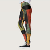 African Abstract Brown Black Leggings (Links)