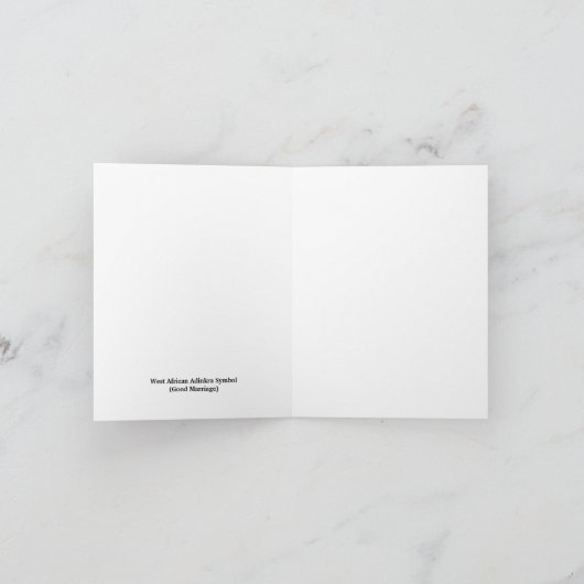 African Adinkra (Good Marriage) Blanco Note Kaart (Binnen)