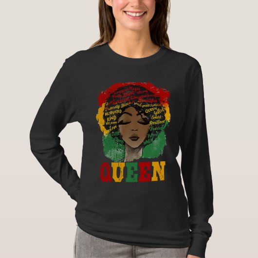 African Afro Queen Strong Black Women Black Histor T-shirt (Voorkant)