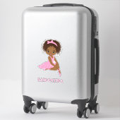African Amecan Ballerina Girl Vinyl Sticker (Koffer)