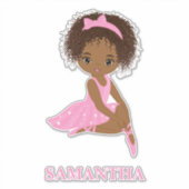 African Amecan Ballerina Girl Vinyl Sticker (Voorkant)