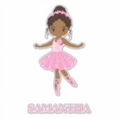 African Amecan Ballerina Girl Vinyl Sticker (Voorkant)