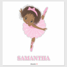 African Amecan Ballerina Girl Vinyl Sticker
