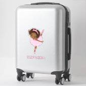 African Amecan Ballerina Girl Vinyl Sticker (Koffer)