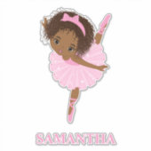 African Amecan Ballerina Girl Vinyl Sticker (Voorkant)