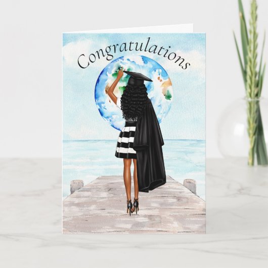 African American Afstuderen Gefeliciteerd Kaart (Voorkant)
