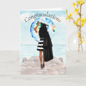 African American Afstuderen Gefeliciteerd Kaart (Gele Bloem)