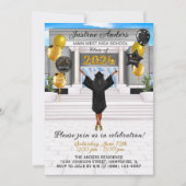African American Afstuderen Invitation Aankondigin Kaart (Voorkant)