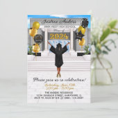 African American Afstuderen Invitation Aankondigin Kaart (Staand voorkant)