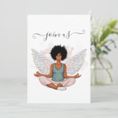 African American Angel Bachelorette Party Kaart (Staand voorkant)
