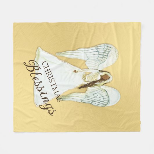 African American Angel Fleece Blanket (Voorkant (Horizontaal))