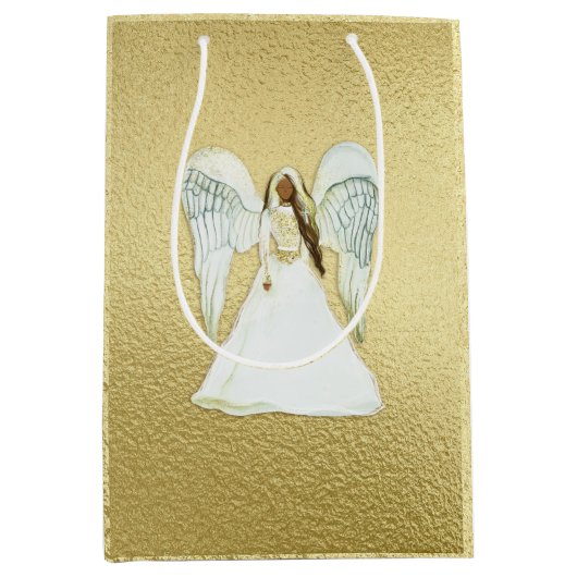 African American Angel Gift Bag Medium Cadeauzakje (Voorkant)