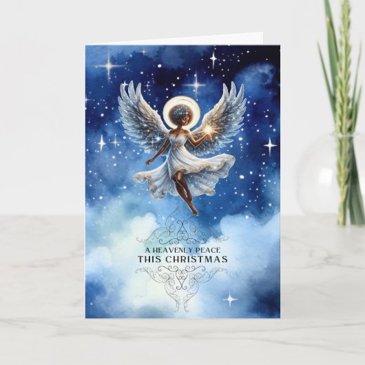 African-American Angel Non-Photo Christmas Card  Feestdagen Kaart (Voorkant)