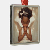 African American Angel Wings Metalen Ornament (Rechts)
