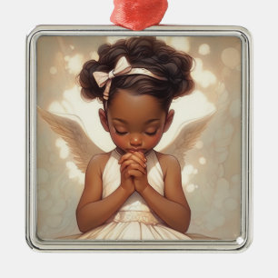 African American Angel Wings Metalen Ornament