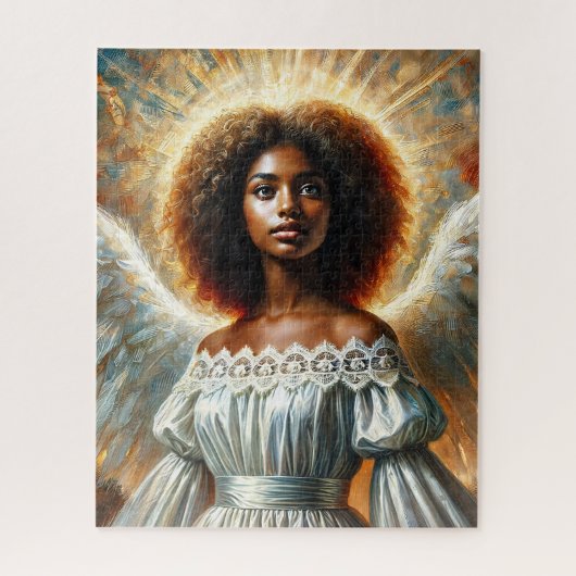 African American Angel With Halo Legpuzzel (Verticaal)