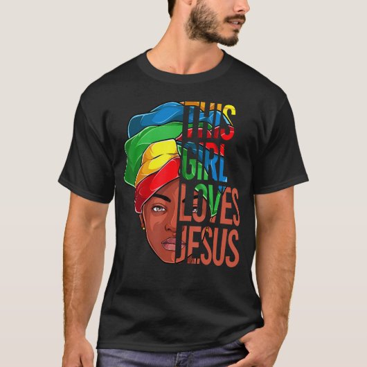 African American Apparel Girl houdt van Jesus Chri T-shirt (Voorkant)