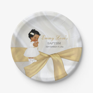African American Baby Girl Baptism Christening Papieren Bordje