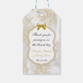 African American Baby Girl Baptism Gold Cross Cadeaulabel (Achterkant)