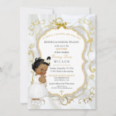African American Baby Girl Baptism Gold Cross Kaart (Voorkant)