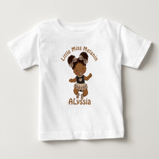 African American Baby Girl Melanin T-Shirt (Voorkant)