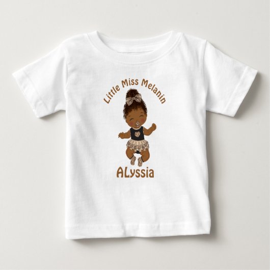 African American Baby Girl Melanin T-Shirt (Voorkant)