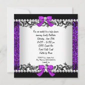 African American Baby shower Baby Girl Glitter 2 Kaart (Achterkant)