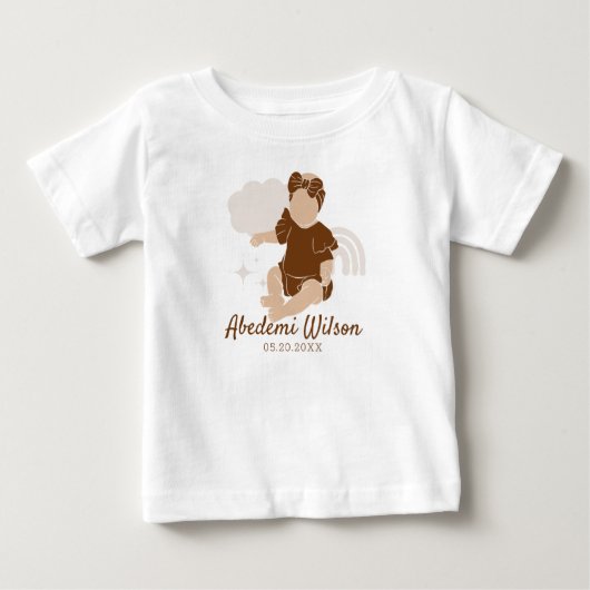 African American Baby shower baby T-shirt (Voorkant)
