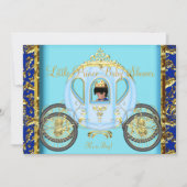 African American Baby shower Blue Gold Boy Kaart (Voorkant)